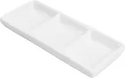 LABRIMP Rectangular Sauce Plate 6 Inch Ceramic Appetizer Serving Tray Divided Dishes for Condiments Dressings