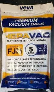 5 Pack X 4 VEVA FJM Advanced Filters Premium Vacuum Bags HEPAVAC Bags 20 BAGS