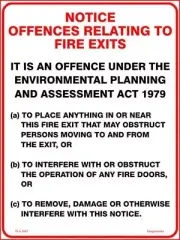 Offences Relating To Fire Exits Fire Sign Corflute Diamond Grade Reflective
