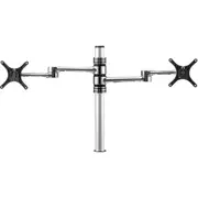 Atdec Dual Monitor Desk Mount, Up To 27" & 8Kg, Vesa 75X75, 100X100, Polished,10Yr Wty