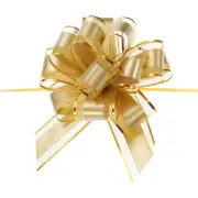 10pcs 7" Big Gift Wrapping Bows Organza Pull Bow Ribbon Chiffon Gold