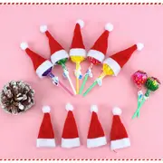 30pcs Mini Santa Claus Hats for Decor Christmas Mini Gift Lollipop Holiday Favor