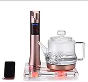Fully Transparent Electric Kettle Kit Automatic Water Supply Hot Water Dispensers Red and Blue Ambient Light 1l 1000w Silent and Fast Heating Touch Screen Control (C) lofty ambition KeYJ