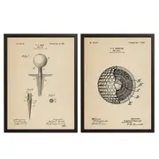 [Namly Design] Patent Drawing Poster - Golf Ball and Tee / Set of 2