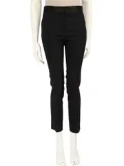 Black Wool Satin Trim Trousers