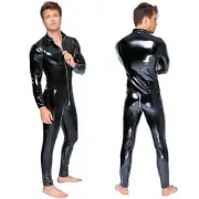 BLACK LEVEL Lack Catsuit Herren Ganzanzug 4-Wege-Stretch-Lack Schritt-RV KINKY