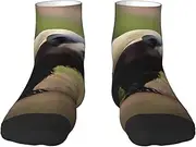 [EdWal] Cute Honey Badger print Men's Moisture Control Crew Socks Socks For Men and Women Gifts For Golf, Hunting, Camping