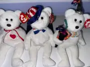 Lot of Three Collectors TY Beanie Babies ~ Valentino, Benjamin, & New Year Bears