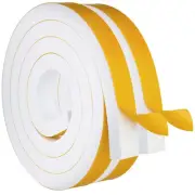White Door Window Weather Stripping Self Adhesive Foam Tape High Density Foam...