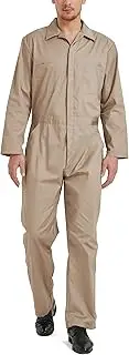 [TOPTIE] Men's Long Sleeve Coverall, Snap and Zip-Front Coverall Lightweight Coverall