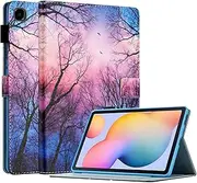 for Samsung Galaxy Tab S6 Lite Case 10.4 inch with S Pen Holder 2022 2020 Model (SM-P610/P613/P615/P619), Smart Auto Wake/Sleep, PU Leather Folio Cover with Multi-Angle Stand, Forest