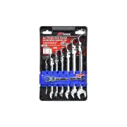 8 Pcs of PK Tool Flexible Head Ratchet Combination Spanner Set - 72T Ratchet