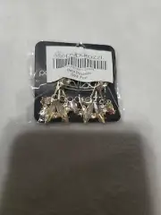 Paparazzi Deco Dynamite - Gold Double-Sided Post Earrings NEW Classic Modern