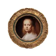 SYLVIA'S SHOP Small Antique 3 x 3 Round Picture Frame, Mini Vintage Ornate Photo
