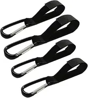 ORFOFE Professional Stroller Hooks 4 Pcs Nylon Carabiner Hooks Easy Climbing Button Multi-Purpose for Shopping Bags Keys