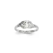 14k White Gold WG White Topaz Dia Ring