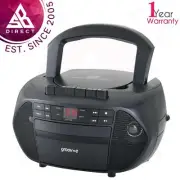Groov-e Traditional Boombox Portable CD & Cassette Player with Radio│DEL Display