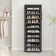 10 Tier Shoe Rack, Shoe and Boot with Dust Proof Cover, Tiers Shoe Rack for Living Room, Closet, Entryway, Garage, Bedroom
