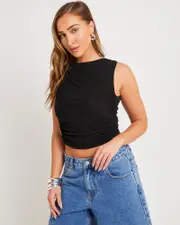 Mesh Ruched Tank Top