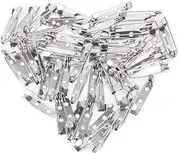 CORHAD 50pcs Silver Back Safety Brooch Pins with Rolling Lock Craft Projects and Custom Badges
