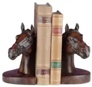 Bookends Bookend EQUESTRIAN Lodge Horse Head Resin Hand-Painted Hand-Cast