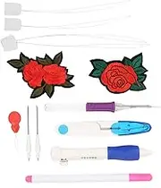 Embroidery Needle Kit, Material, Magics Embroidery Pen, Stainless Steel Pizza Cutter, Relieve Pressurer, DIY Craft Kits, Easy to Carry, for