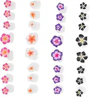 SHERCHPRY 32Pcs Silicone Toe Separator Flower Design Pedicure Toe Separators for Nail Polish Application Comfortable and Durable for Womens Toenail Art