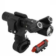 LED Mountain Bike Lights Rechargeable Lamp USB Bicycle Torch Front And Rear Set