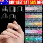Short Fake False Nail Tips French Coffin Ballerina Stiletto Pointy Acrylic 600Pc