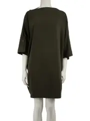 MM6 Khaki Button Detail Tunic Dress