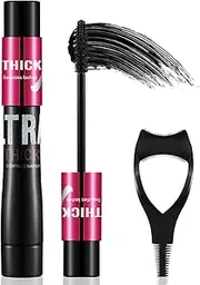 [Apooliy] Waterproof Mascara with Eyelash Drawing Aid Set, Mascara Volume and Length,Curling Lashes, Smudge-Proof, Non-Sticky, Quick Drying Mascara, Black