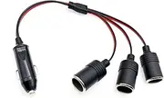 JZK DC 12V 24V Car Cigarette Lighter 1 to 3 for truck/van, 3-Way car adapter splitter, 1 to 3 Ports Cigarette Lighter Socket Splitter Female Socket Plug Connector Adapter