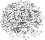 uxcell Loose Sequins 2200 Pcs 8MM Silver Backed Cup Embroidery Sequins Spangles for Jewelry Making Crafts Sewing, Silver Tone