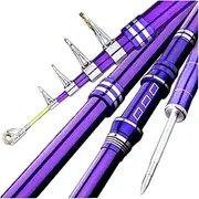 Fishing Pole Fishing Rod 2.1m ~ 3.6m Carp Rod Telescopic Sea Fishing Rod Telescopic Spinning Rod Ultralight Hard Fishing Rod Tackle Tool Telescopic Fishing Pole (Color : Purple, Length : 3.6 m)