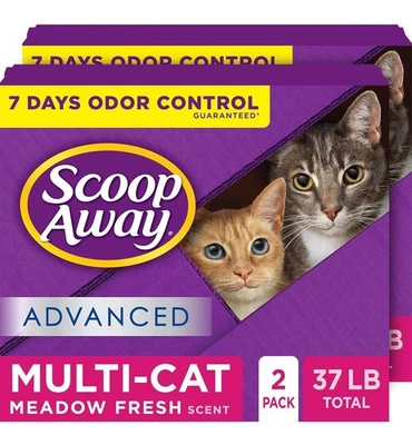 Scoop Away Multi-Cat Clumping Cat Litter Meadow Fresh 37 lb 2 Pack