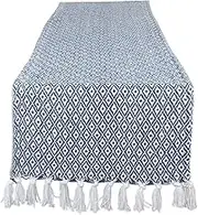 DII CAMZ11272 Braided Cotton Table Runner, Perfect for Spring, Fall Holidays, Parties and Everyday Use 15x72" French Blue