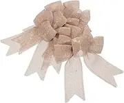 Unique DIY Flax Bows Set 4pcs Handmade Bow Decorations for Hair Bag Party in Fabric