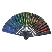 Trumsen Open 42cm Folding Fan Hand Fans Rainbow Print Ringing Bamboo Bone Fan Cooling Handheld Fan Festival Performance Dance Fan Gifts Option 3