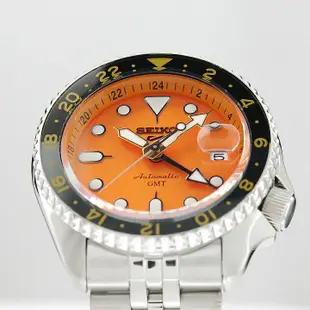【金台鐘錶】SEIKO精工 SSK005K1 機械錶 5號盾牌 潛水表 GMT兩地時間 (橘面x水鬼) 42.5mm