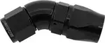 Aeroflow Stepped 45 Degree End -10 Hoseto -8AN Expander Hose End Blacteflon - AF572-10-08DBLK