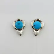 One of a Kind Sterling Silver Sleeping Beauty Turquoise Post Designer Earrings