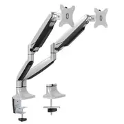 LUMI LDT10-C024 13"-32" Aluminum Interactive Counterbalance Dual Monitor Arm. -90 +90 tilt, -90 +90 swivel, -90 +90 rotate. Max VESA 100x100. Max load 9kg. [DTM10-C024]