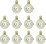 [SEWACC] 10pcs Alloy Clock Face Charms Diy Jewelry Clock Charms Clock Face Charm Pendant Clock Enamel Beads Charms Antiqued Charms Clock Pendant Charm Clock Charm Pendant Fashion Necklace