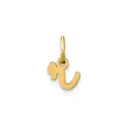 14KY Lower case Letter R Initial Charm Bracelet Necklace