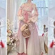 [JIMINISO] Sweet Pink Rabbit Embroidery Long Sleeve Hanfu Dress 4pcs Chinese Traditional Costumes Tang Dynasty Fairy Dress