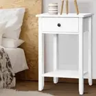 Artiss Bedside Table Nightstand Drawer Side Table Storage Cabinet Shelf White