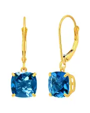MaxColor 10K 4.10 ct. tw. Londen Blue Topaz Earrings