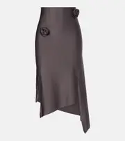 [Coperni] Coperni Floral-appliqué satin midi skirt AU 14 grey