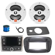 JBL Marine Radio, Antenna, 2x 8" 450W White Speakers w/Wire,Spa Bezel, Adapter