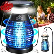 Solar Bug Zapper Outdoor 4000mAh Cordless Mosquito Killer 4 Modes Waterproof